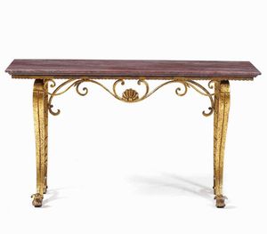Consolle dorata con piano in marmo, in stile  - Asta Antiquariato Luglio | Cambi Time - Associazione Nazionale - Case d'Asta italiane