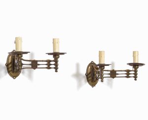 Coppia applique in metallo dorato  - Asta Antiquariato Luglio | Cambi Time - Associazione Nazionale - Case d'Asta italiane
