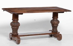 Tavolo in legno intagliato. XVIII-XIX secolo  - Asta Antiquariato Luglio | Cambi Time - Associazione Nazionale - Case d'Asta italiane