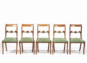 Gruppo di sette sedie. Toscana, XIX-XX secolo  - Asta Antiquariato Luglio | Cambi Time - Associazione Nazionale - Case d'Asta italiane