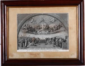 Sei stampe in cornice raffiguranti dipinti di Raffaello ai Musei Vaticani.  - Asta Antiquariato Luglio | Cambi Time - Associazione Nazionale - Case d'Asta italiane