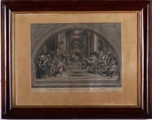 Sei stampe in cornice raffiguranti dipinti di Raffaello ai Musei Vaticani.  - Asta Antiquariato Luglio | Cambi Time - Associazione Nazionale - Case d'Asta italiane