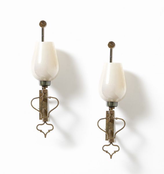 MORBELLI ALDO (1903 - 1963) : Coppia di lampade da parete esecuzione Caliari, Torino  - Asta Asta 371 | DESIGN E ARTI DECORATIVE DEL NOVECENTO Online - Associazione Nazionale - Case d'Asta italiane