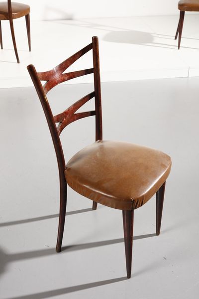 GIORDANO FORTI : Sei sedie  - Asta Asta 371 | DESIGN E ARTI DECORATIVE DEL NOVECENTO Online - Associazione Nazionale - Case d'Asta italiane