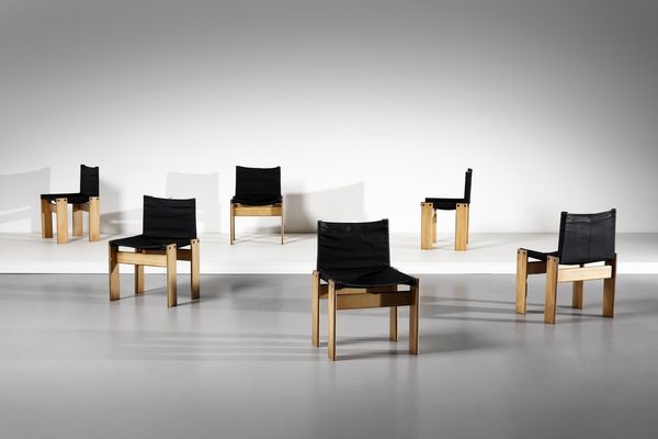 SCARPA TOBIA (n. 1935) : Sei sedie Monk per Molteni  - Asta Asta 371 | DESIGN E ARTI DECORATIVE DEL NOVECENTO Online - Associazione Nazionale - Case d'Asta italiane