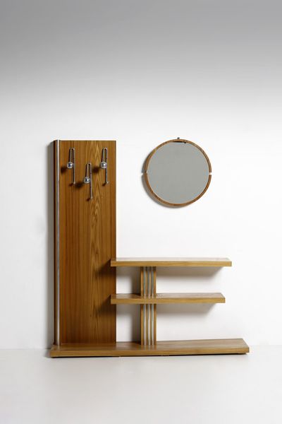 MANIFATTURA ITALIANA : Consolle con appendiabiti e specchio  - Asta Asta 371 | DESIGN E ARTI DECORATIVE DEL NOVECENTO Online - Associazione Nazionale - Case d'Asta italiane