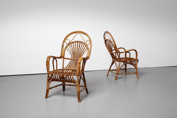 MANIFATTURA ITALIANA : Coppia di poltroncine  - Asta Asta 371 | DESIGN E ARTI DECORATIVE DEL NOVECENTO Online - Associazione Nazionale - Case d'Asta italiane