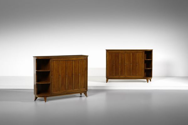 PECORINI GUGLIELMO : attribuito. Coppia di credenze  - Asta Asta 371 | DESIGN E ARTI DECORATIVE DEL NOVECENTO Online - Associazione Nazionale - Case d'Asta italiane