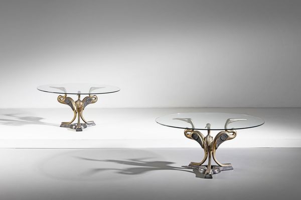 MANIFATTURA ITALIANA : Coppia di tavolini da salotto  - Asta Asta 371 | DESIGN E ARTI DECORATIVE DEL NOVECENTO Online - Associazione Nazionale - Case d'Asta italiane
