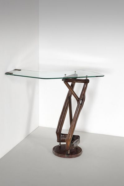 GIORDANI PIERLUIGI : attribuito. Consolle angolare  - Asta Asta 371 | DESIGN E ARTI DECORATIVE DEL NOVECENTO Online - Associazione Nazionale - Case d'Asta italiane