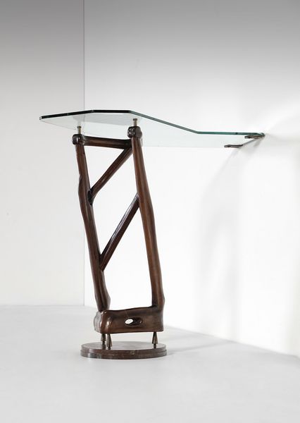 GIORDANI PIERLUIGI : attribuito. Consolle angolare  - Asta Asta 371 | DESIGN E ARTI DECORATIVE DEL NOVECENTO Online - Associazione Nazionale - Case d'Asta italiane