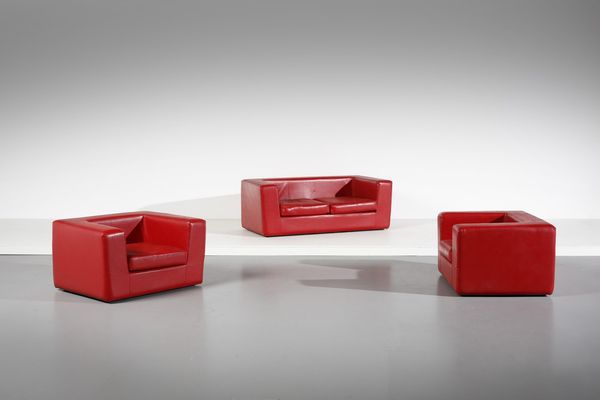 LANDELS WILLIE (n. 1928) : Divano con coppia di poltrone Throw-Away per Zanotta  - Asta Asta 371 | DESIGN E ARTI DECORATIVE DEL NOVECENTO Online - Associazione Nazionale - Case d'Asta italiane