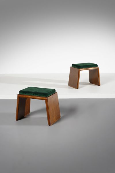BORSANI OSVALDO (1911 - 1985) : attribuito. Coppia di sgabelli  - Asta Asta 371 | DESIGN E ARTI DECORATIVE DEL NOVECENTO Online - Associazione Nazionale - Case d'Asta italiane