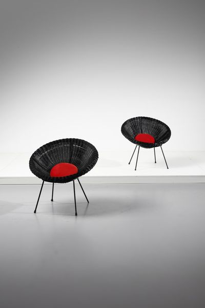 MANIFATTURA ITALIANA : Coppia di poltroncine  - Asta Asta 371 | DESIGN E ARTI DECORATIVE DEL NOVECENTO Online - Associazione Nazionale - Case d'Asta italiane