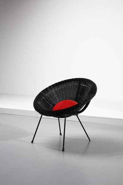 MANIFATTURA ITALIANA : Coppia di poltroncine  - Asta Asta 371 | DESIGN E ARTI DECORATIVE DEL NOVECENTO Online - Associazione Nazionale - Case d'Asta italiane