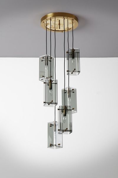 INGRAND MAX (1908 - 1969) : nello stile di. Lampada a sospensione per Fontana Arte  - Asta Asta 371 | DESIGN E ARTI DECORATIVE DEL NOVECENTO Online - Associazione Nazionale - Case d'Asta italiane