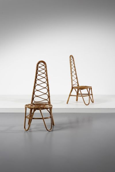 MANIFATTURA ITALIANA : Coppia di sedie  - Asta Asta 371 | DESIGN E ARTI DECORATIVE DEL NOVECENTO Online - Associazione Nazionale - Case d'Asta italiane