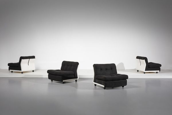 BELLINI MARIO (n. 1935) : Quattro poltrone Amanta per B&B Italia  - Asta Asta 371 | DESIGN E ARTI DECORATIVE DEL NOVECENTO Online - Associazione Nazionale - Case d'Asta italiane