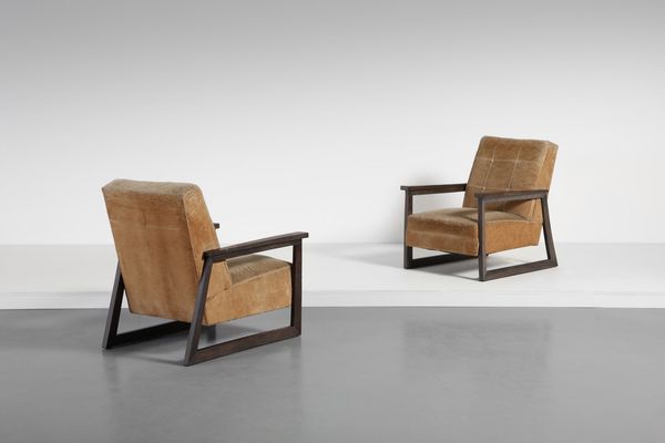 KOZMA LAJOS (1884 - 1948) : attribuito. Coppia di poltrone  - Asta Asta 371 | DESIGN E ARTI DECORATIVE DEL NOVECENTO Online - Associazione Nazionale - Case d'Asta italiane