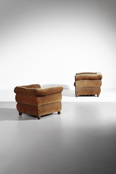 ULRICH GUGLIELMO (1904 - 1977) : attribuito. Coppia di poltrone  - Asta Asta 371 | DESIGN E ARTI DECORATIVE DEL NOVECENTO Online - Associazione Nazionale - Case d'Asta italiane