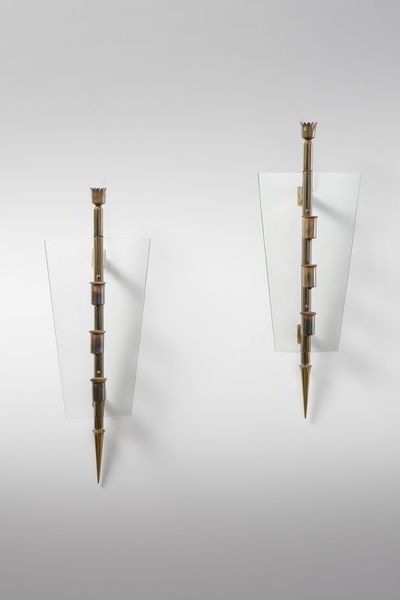 CHIESA PIETRO (1892 - 1948) : Coppia di lampade da parete per Fontana Arte  - Asta Asta 371 | DESIGN E ARTI DECORATIVE DEL NOVECENTO Online - Associazione Nazionale - Case d'Asta italiane