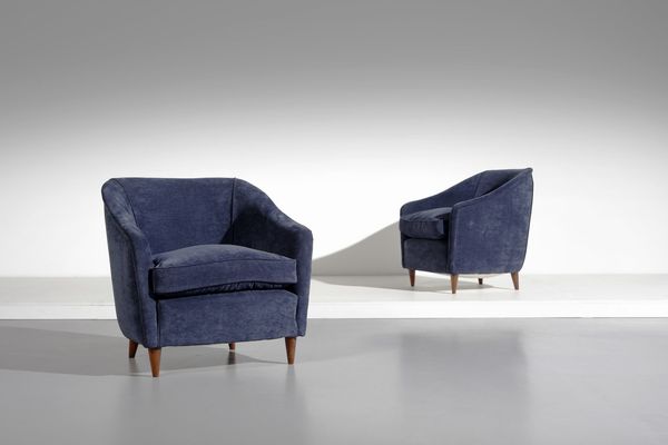 PONTI GIO (1891 - 1979) : attribuito. Coppia di poltrone per Casa e Giardino  - Asta Asta 371 | DESIGN E ARTI DECORATIVE DEL NOVECENTO Online - Associazione Nazionale - Case d'Asta italiane