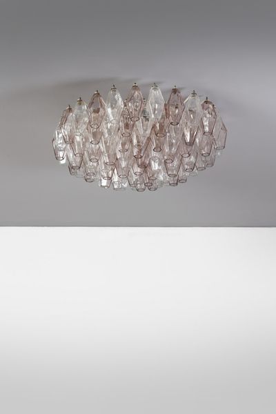 SCARPA CARLO (1906 - 1978) : Lampada a sospensione Poliedri per Venini  - Asta Asta 371 | DESIGN E ARTI DECORATIVE DEL NOVECENTO Online - Associazione Nazionale - Case d'Asta italiane