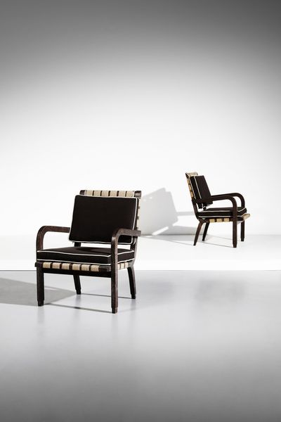BOTTONI PIERO (1903 - 1973) : attribuito. Coppia di poltrone  - Asta Asta 371 | DESIGN E ARTI DECORATIVE DEL NOVECENTO Online - Associazione Nazionale - Case d'Asta italiane