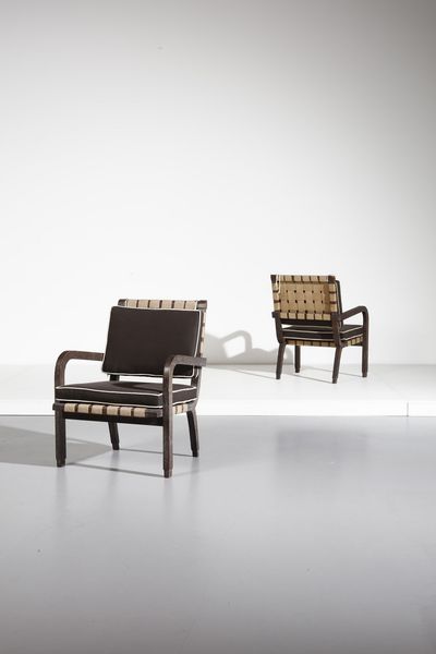 BOTTONI PIERO (1903 - 1973) : attribuito. Coppia di poltrone  - Asta Asta 371 | DESIGN E ARTI DECORATIVE DEL NOVECENTO Online - Associazione Nazionale - Case d'Asta italiane