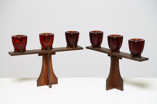 MANIFATTURA FRANCESE : Coppia di candelabri  - Asta Asta 371 | DESIGN E ARTI DECORATIVE DEL NOVECENTO Online - Associazione Nazionale - Case d'Asta italiane