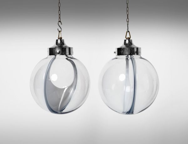 ZUCCHERI TONI (1937 - 2008) : Coppia di lampade a sospensione Membrana  - Asta Asta 371 | DESIGN E ARTI DECORATIVE DEL NOVECENTO Online - Associazione Nazionale - Case d'Asta italiane