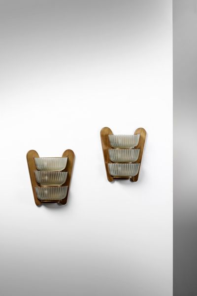 MANIFATTURA ITALIANA : Coppia di grandi appliques  - Asta Asta 371 | DESIGN E ARTI DECORATIVE DEL NOVECENTO Online - Associazione Nazionale - Case d'Asta italiane