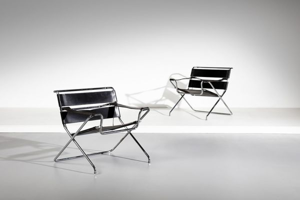 BREUER MARCEL LAJOS (1902 - 1981) : Coppia di poltrone pieghevoli N. B4  - Asta Asta 371 | DESIGN E ARTI DECORATIVE DEL NOVECENTO Online - Associazione Nazionale - Case d'Asta italiane