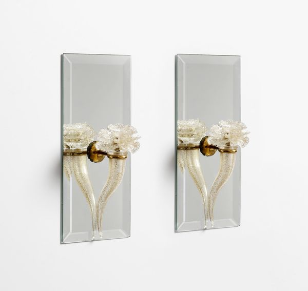 POLI FLAVIO (1900 - 1984) : Coppia di appliques per Seguso  - Asta Asta 371 | DESIGN E ARTI DECORATIVE DEL NOVECENTO Online - Associazione Nazionale - Case d'Asta italiane