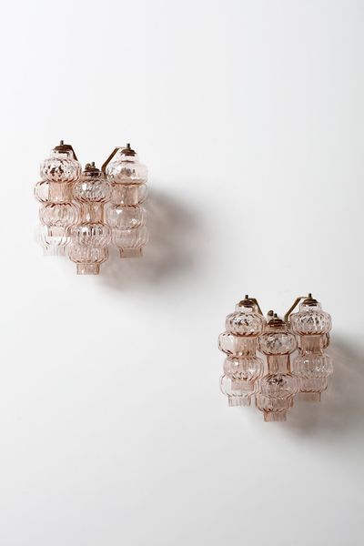 POLI GINO : Coppia di applique per Vetreria Aureliano Toso  - Asta Asta 371 | DESIGN E ARTI DECORATIVE DEL NOVECENTO Online - Associazione Nazionale - Case d'Asta italiane