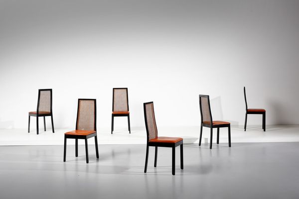 AGNOLI TITO (1931 - 2012) : Sei sedie 840 per Montina  - Asta Asta 371 | DESIGN E ARTI DECORATIVE DEL NOVECENTO Online - Associazione Nazionale - Case d'Asta italiane