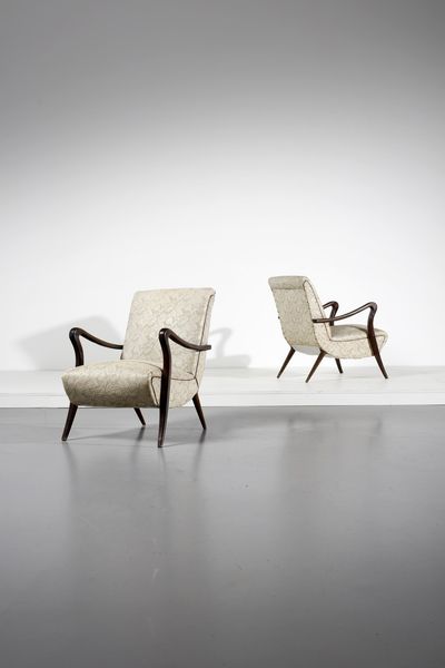 ULRICH GUGLIELMO (1904 - 1977) : attribuito. Coppia poltrone  - Asta Asta 371 | DESIGN E ARTI DECORATIVE DEL NOVECENTO Online - Associazione Nazionale - Case d'Asta italiane