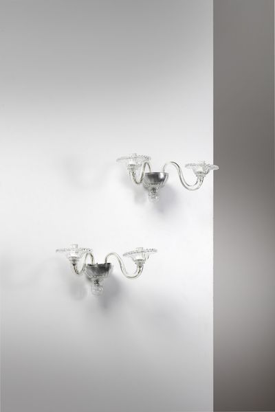 MANIFATTURA MURANESE : Coppia di appliques  - Asta Asta 371 | DESIGN E ARTI DECORATIVE DEL NOVECENTO Online - Associazione Nazionale - Case d'Asta italiane