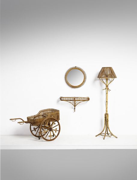 MANIFATTURA ITALIANA : Consolle, specchio, lampada da terra e carrello  - Asta Asta 371 | DESIGN E ARTI DECORATIVE DEL NOVECENTO Online - Associazione Nazionale - Case d'Asta italiane