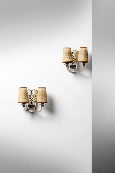 LANCIA EMILIO (1890 - 1973) : attribuito. Coppia di appliques  - Asta Asta 371 | DESIGN E ARTI DECORATIVE DEL NOVECENTO Online - Associazione Nazionale - Case d'Asta italiane