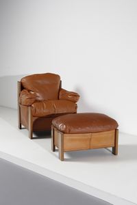 SCARPA AFRA (1937 -2011) & TOBIA (n. 1935) : Poltrona con poggiapiedi Artona per Maxalto  - Asta Asta 371 | DESIGN E ARTI DECORATIVE DEL NOVECENTO Online - Associazione Nazionale - Case d'Asta italiane