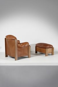 SCARPA AFRA (1937 -2011) & TOBIA (n. 1935) : Poltrona con poggiapiedi Artona per Maxalto  - Asta Asta 371 | DESIGN E ARTI DECORATIVE DEL NOVECENTO Online - Associazione Nazionale - Case d'Asta italiane
