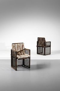 SCARPA AFRA (1937 -2011) & TOBIA (n. 1935) - Coppia di poltroncine per Compagnia delle Filippine