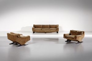 SARTORI FRANZ T.  (n. 1927) - Divano e coppia di poltrone per Flexform