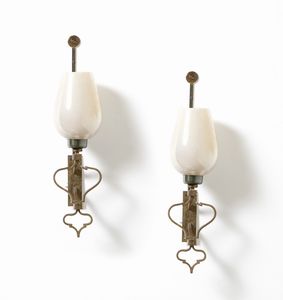 MORBELLI ALDO (1903 - 1963) - Coppia di lampade da parete esecuzione Caliari, Torino