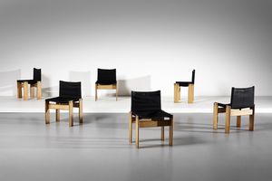 SCARPA TOBIA (n. 1935) - Sei sedie Monk per Molteni