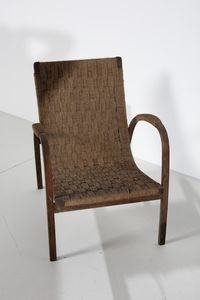 MANIFATTURA ITALIANA : Poltrona con poggiapiedi  - Asta Asta 371 | DESIGN E ARTI DECORATIVE DEL NOVECENTO Online - Associazione Nazionale - Case d'Asta italiane