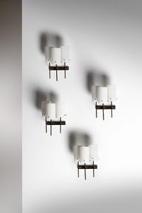 STILNOVO : attribuito. Quattro appliques  - Asta Asta 371 | DESIGN E ARTI DECORATIVE DEL NOVECENTO Online - Associazione Nazionale - Case d'Asta italiane