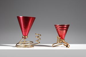 SOTTSASS ETTORE (1917 - 2007) - attribuito. Coppia di lampade da tavolo per Rinnovel