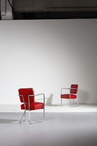 PONTI GIO (1891 - 1979) : Coppia di poltroncine per Palazzo degli Uffici Montecatini, produzione Parma Antonio & figli  - Asta Asta 371 | DESIGN E ARTI DECORATIVE DEL NOVECENTO Online - Associazione Nazionale - Case d'Asta italiane